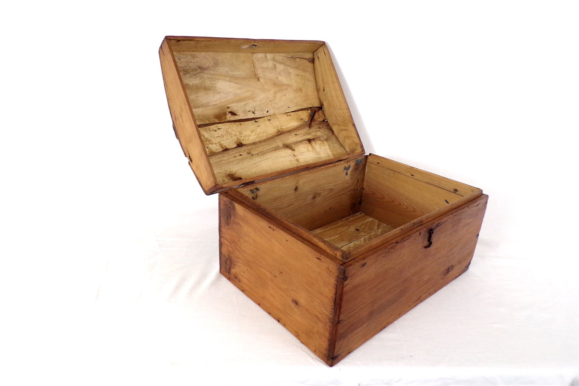 Rare old trunk chest with vintage handle