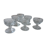 Lot de 6 coupes en verre moulé pressé fin XIXème