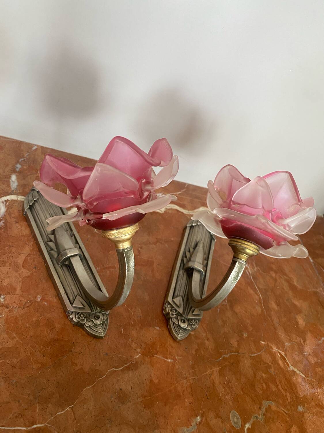 Pair of Art Deco wall lights