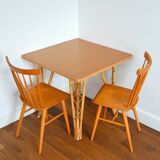 Vintage bamboo and rattan dining table 1960s
