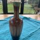 Soliflore vase in beige and gold glazed ceramic, numbered and vintage
