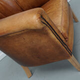 Vintage Dutch Cognac Colored Leather Club Chair