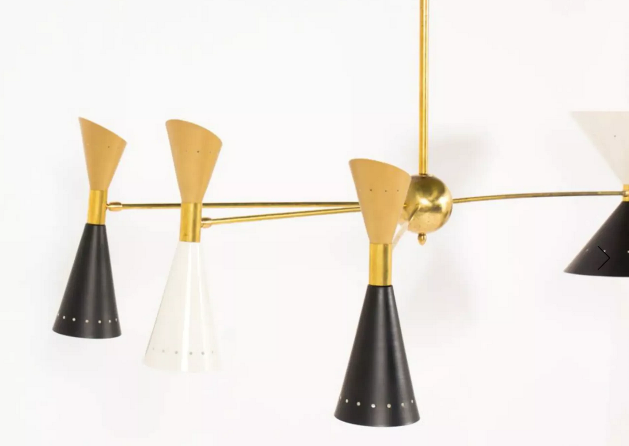 Asymmetrical Chandelier Italian Brass
