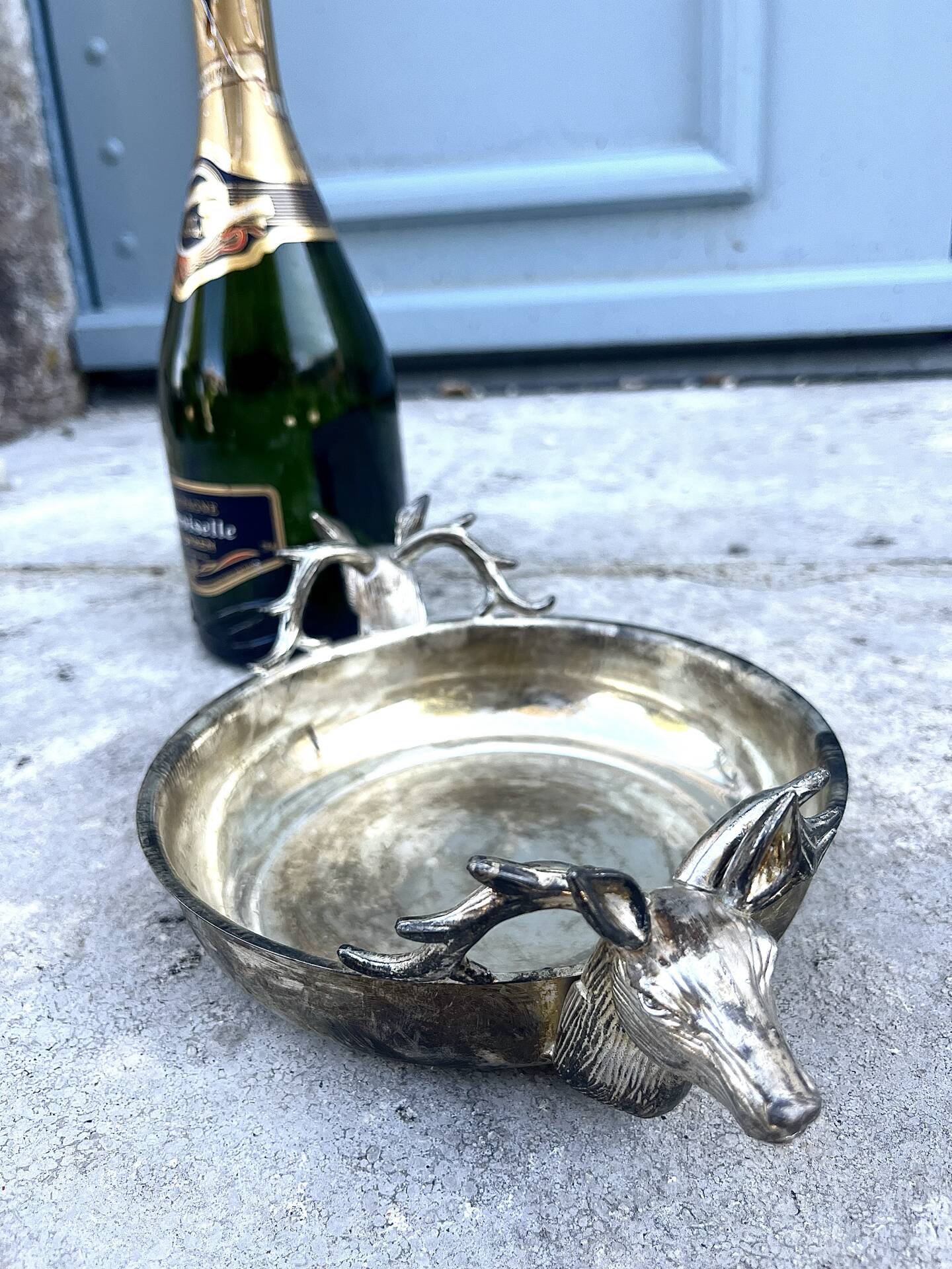 Stag Head Ice Dish Silver Plated Deer Barware