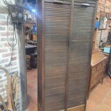 Old double curtained oak filing cabinet, 196×87cms H