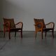 Pair of oak and rope arm chairs - Germany 1950s