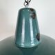 Large Industrial Petrol Enamel Factory Pendant Lamp, 1960s