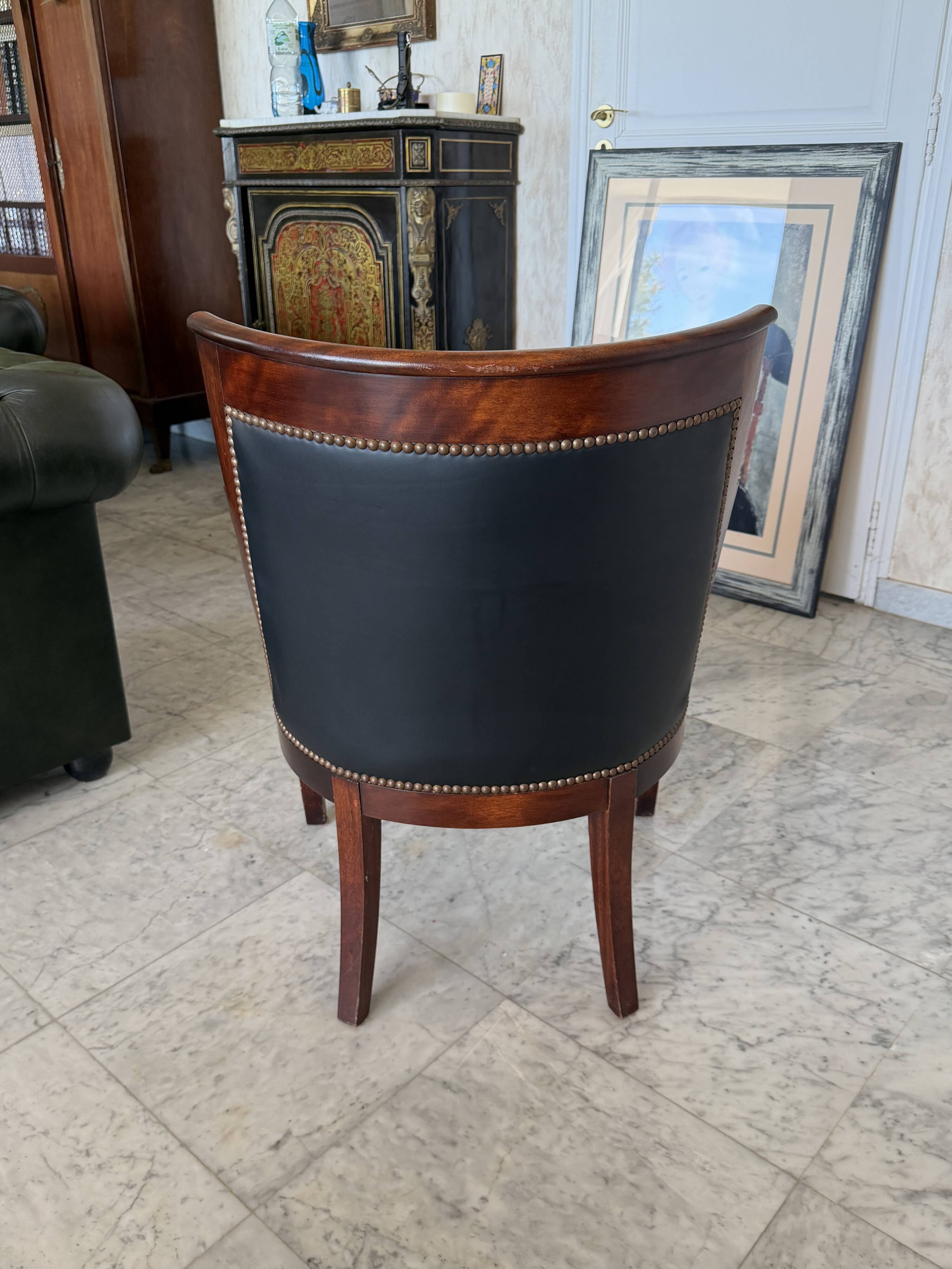 Fauteuil style Empire / Consulat à col de cygne