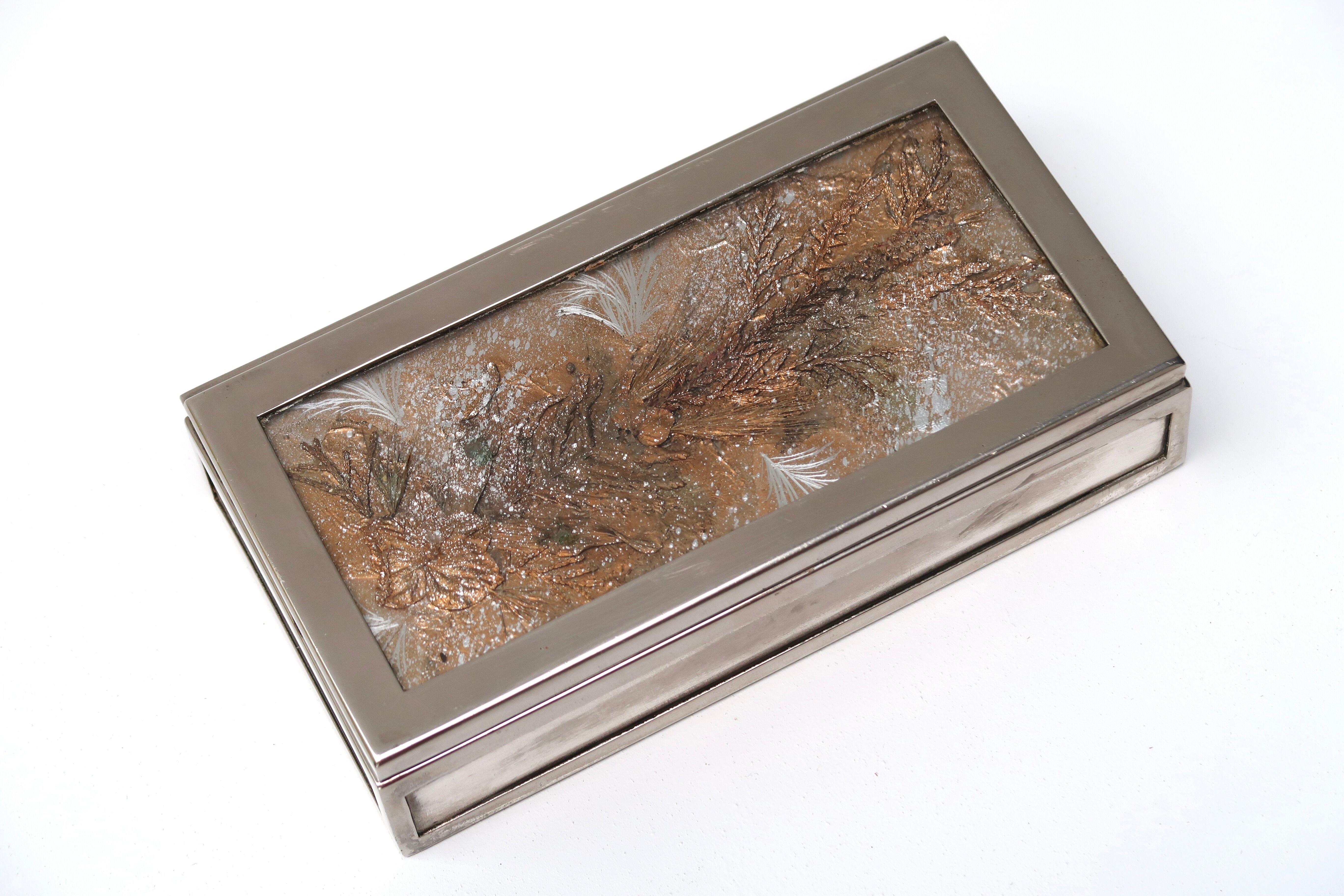 Silver metal box, 50s