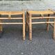 2 tabourets vintage en bambou et rotin des années 60 style riviera