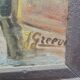 Peinture à l'huile hollandaise de J. Greeve Groothoofd à Dordrecht, début des années 1900