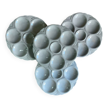 4 assiettes à huîtres art déco digoin sarreguemines