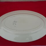 Salins Faïence oval dish Earth iron vase pattern with tulip L 37 cm