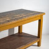 Antique long table with lower shelf (c.1920) #17