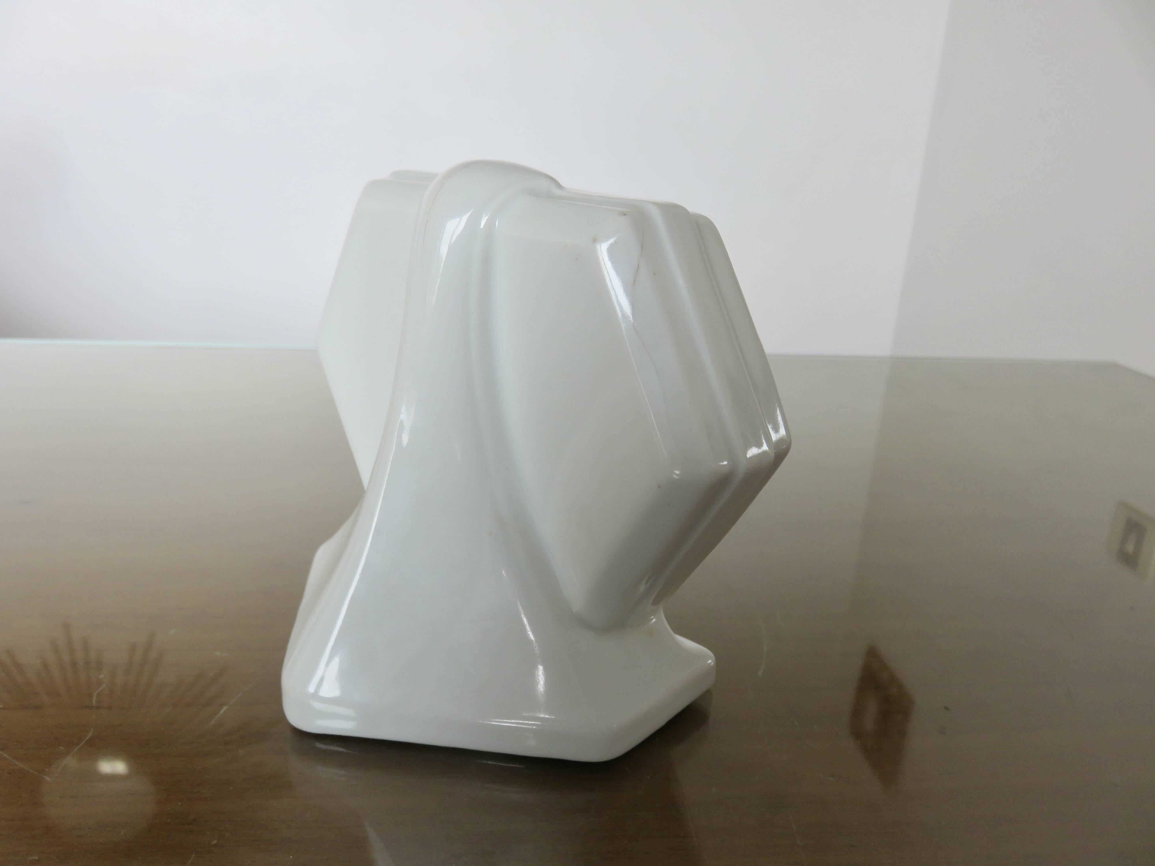 Art Deco soap dish in white porcelain