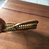 Bronze, brass and embroidery serving tray made in France
