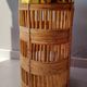 Brass and rattan umbrella stand 1970