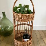 Wicker rattan bottle holder 50s-60s