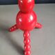 Vintage Scandinavian painted wooden candlestick