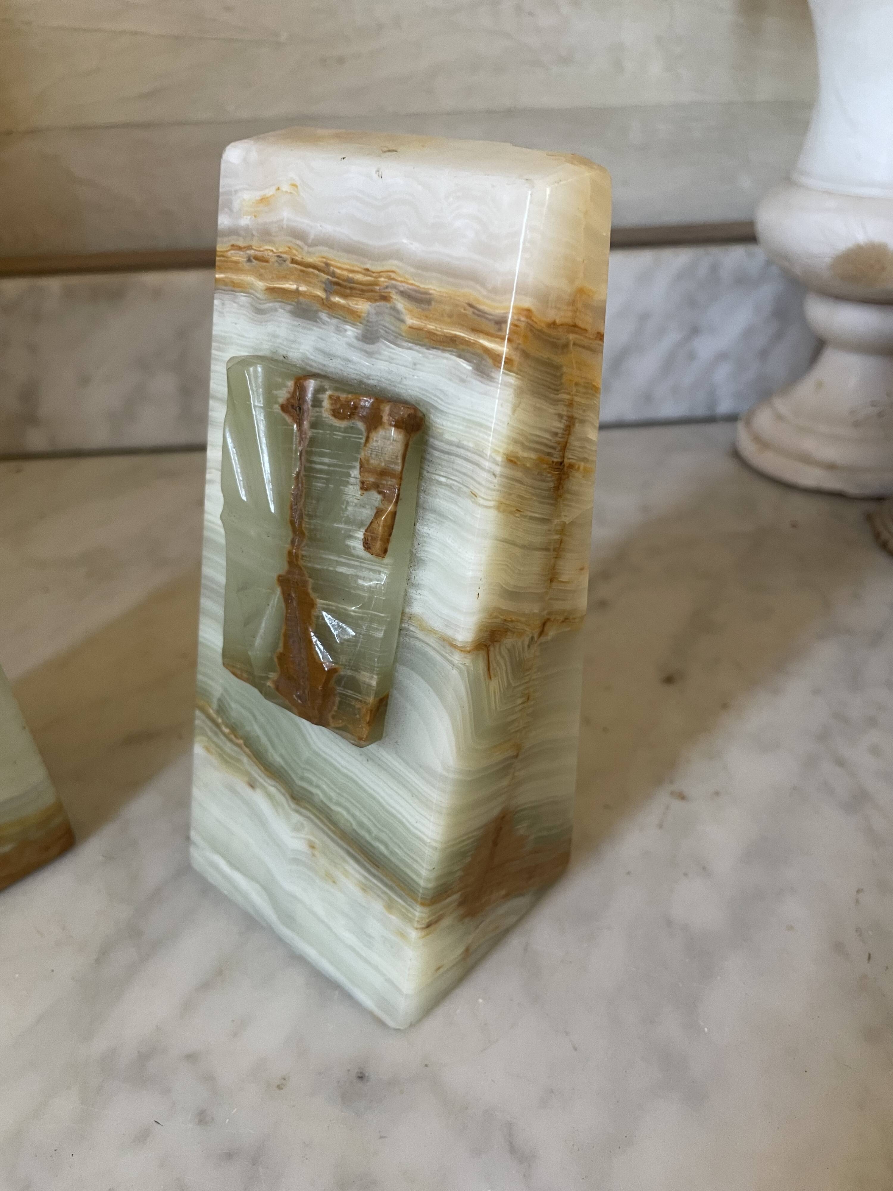 pair of Art Deco onyx bookends