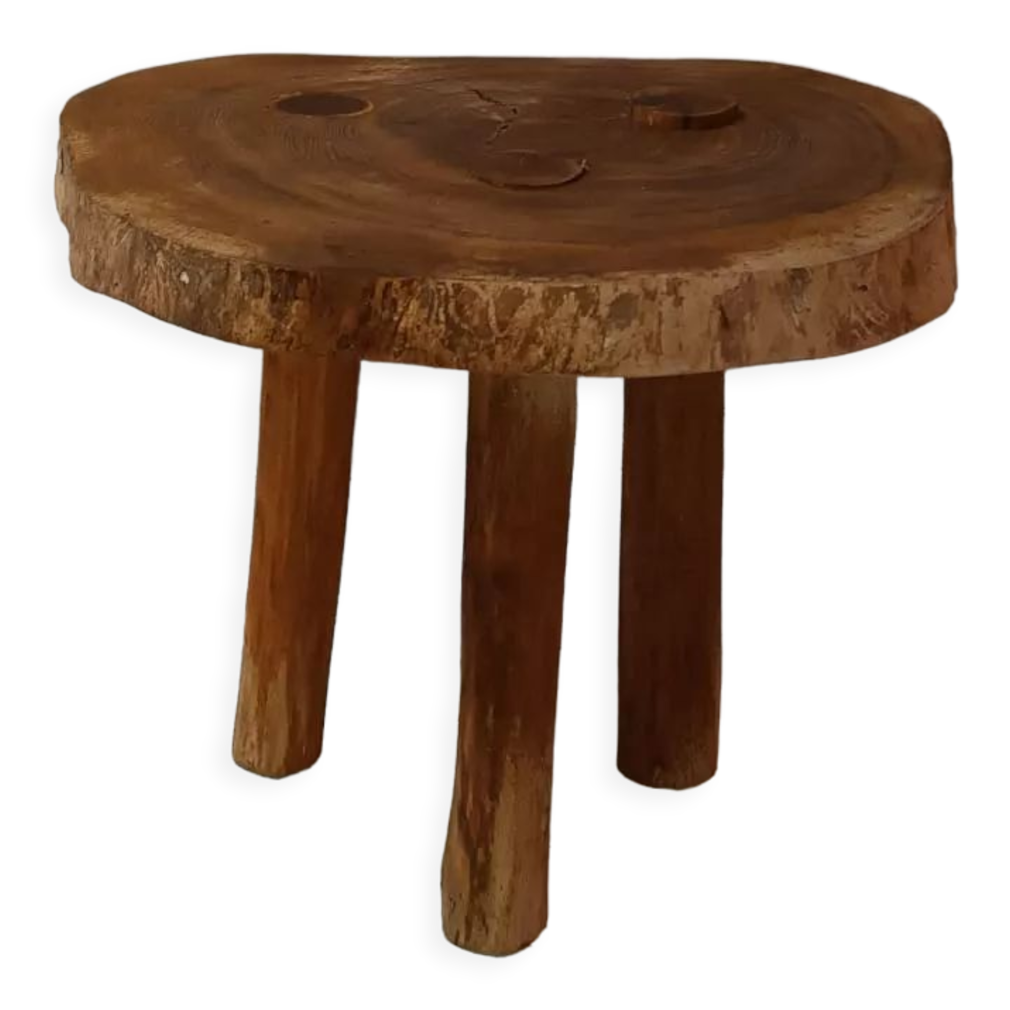 Brutalist solid wood stool