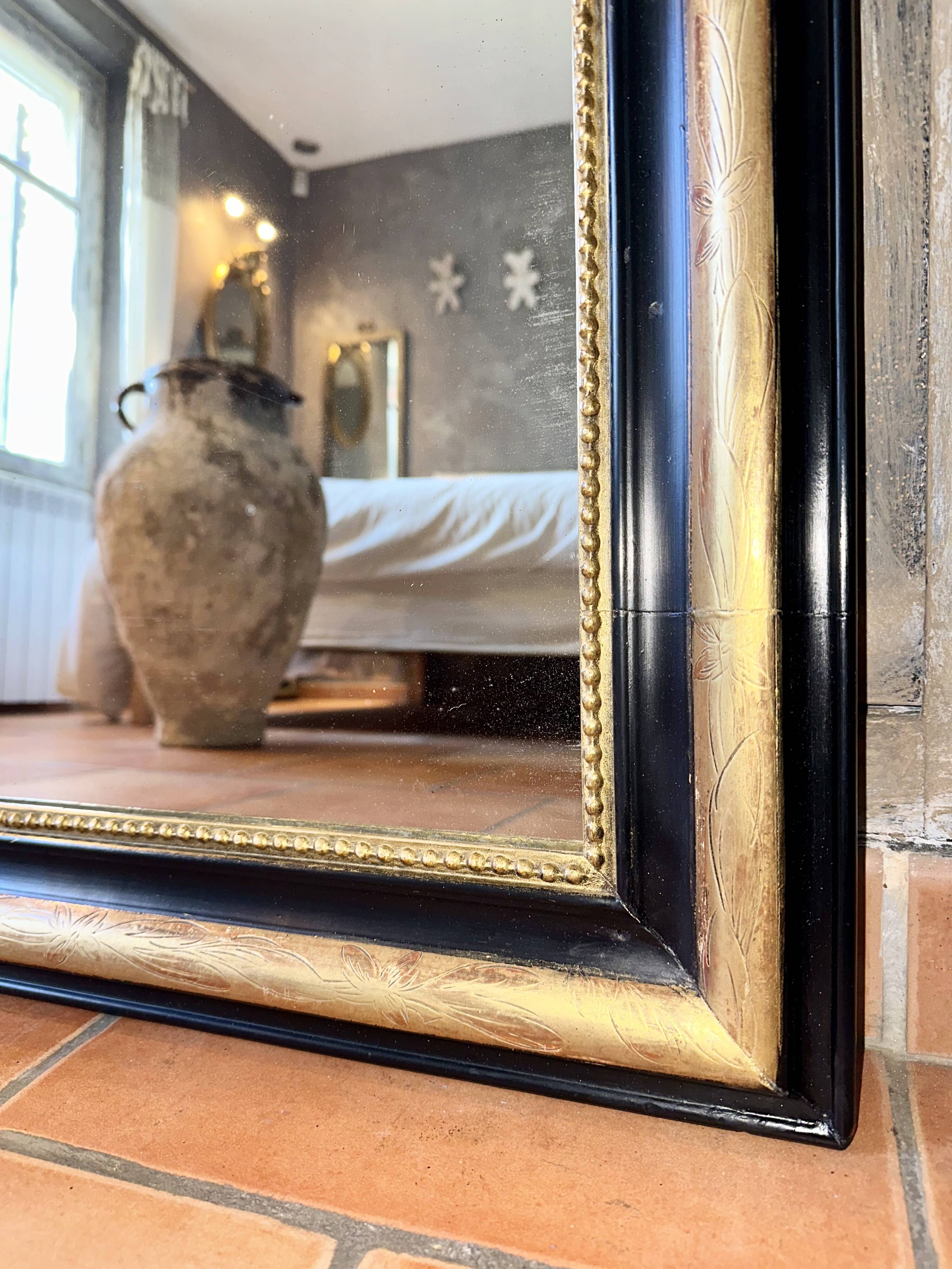 Miroir Louis-Philippe ancien doré XIXème