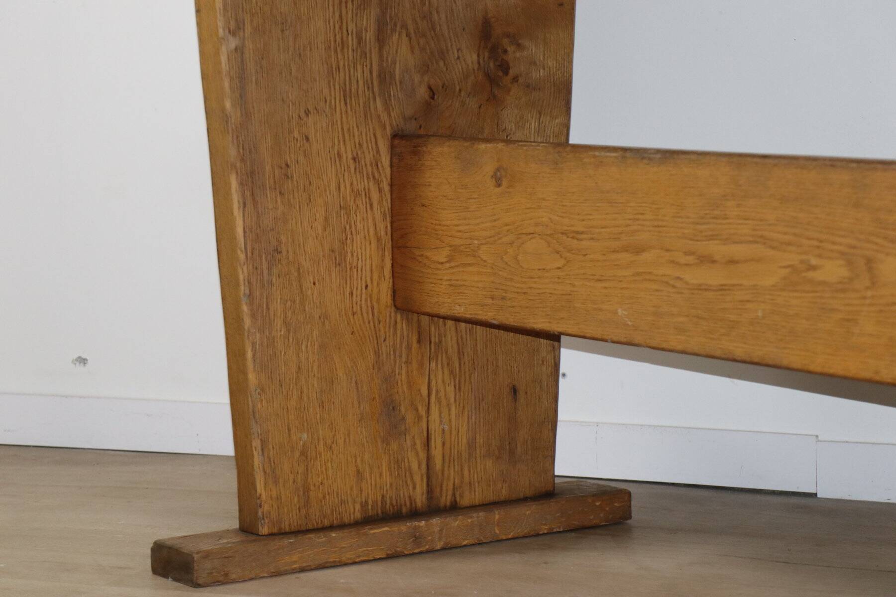 Brutalist solid wood dining table - 1950s/60s