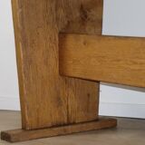 Brutalist solid wood dining table - 1950s/60s