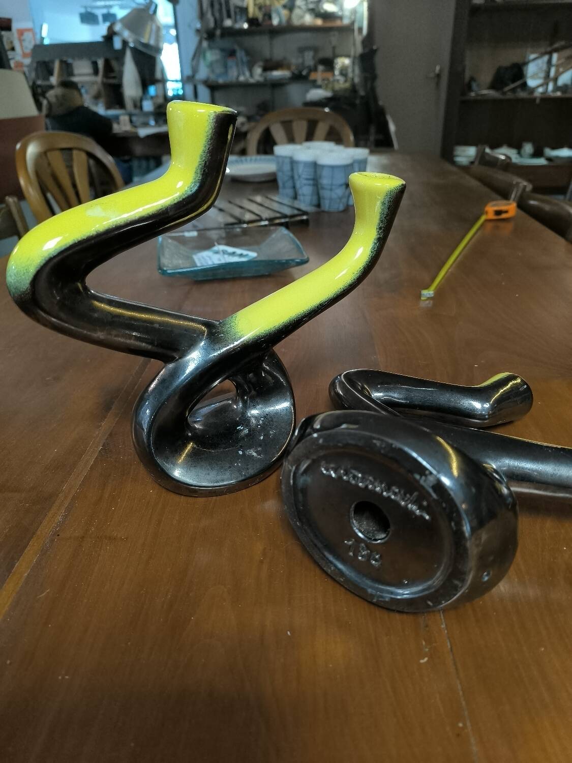 Pair of ceramic candlesticks circa 1950