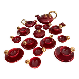 Vallauris art deco breakfast "volutes" 16 pieces - louis giraud 1897- 1985