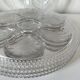 Set of 4 vintage hobnail pressed glass oyster plates