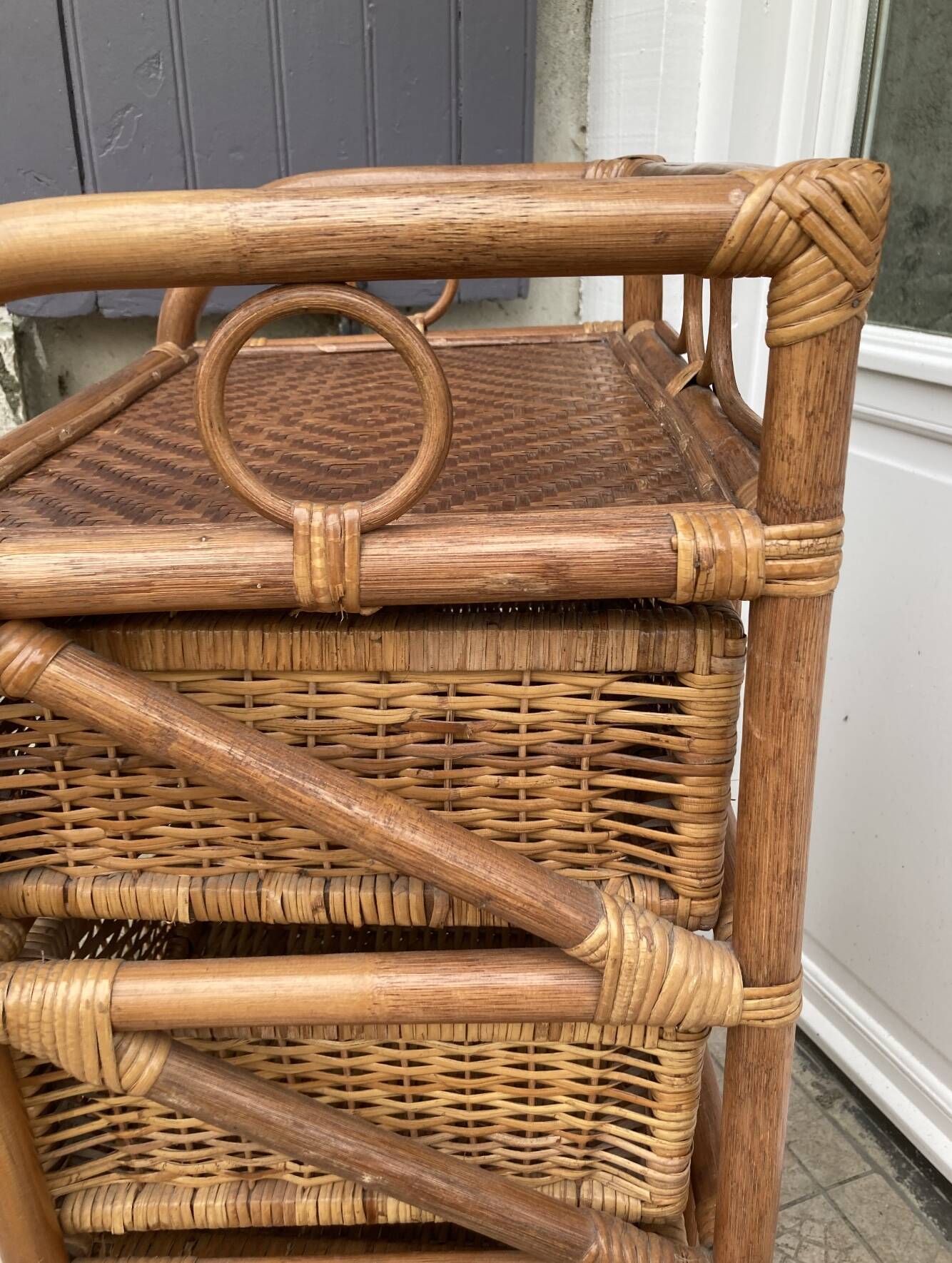 Vintage rattan chiffonier
