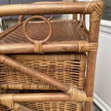 Vintage rattan chiffonier