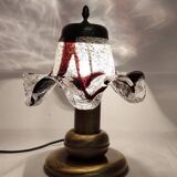 Lampe de table avec tulipe en cristal. Italie, années 1980.