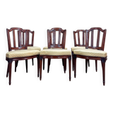 Set of Six Louis XVI Style Oak Chairs
