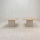 Set de 2 tables basses ou d’appoint en travertin italien, années 1980