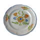 Old plate decoration flowers, ceramic from Auvillar, 18-19th