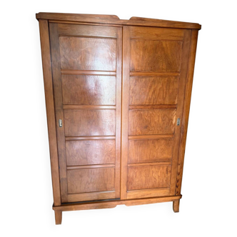 Design wardrobe by René Gabriel in solid wood circa 1945.