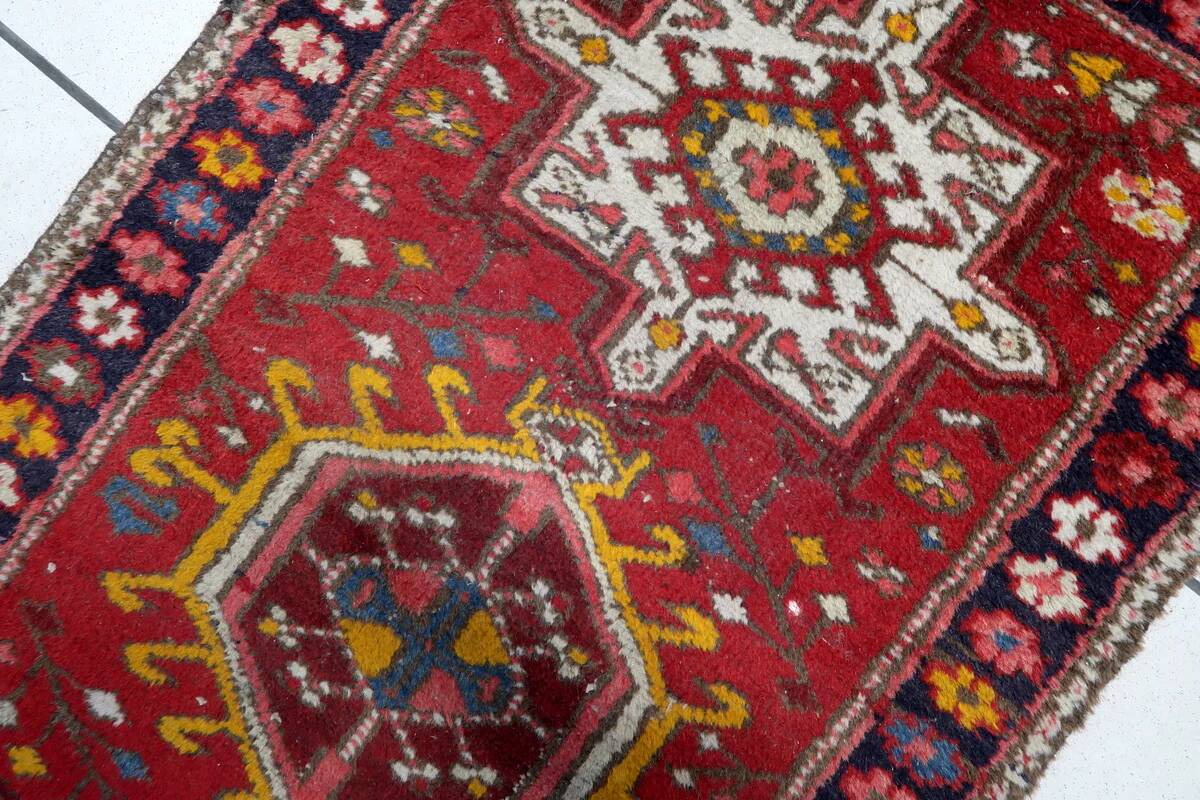 Handmade antique Persian Karajeh rug 2.2' x 4.1' (68cm x 126cm) 1930s - 1C1155