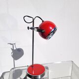 Red and chrome eyeball lamp