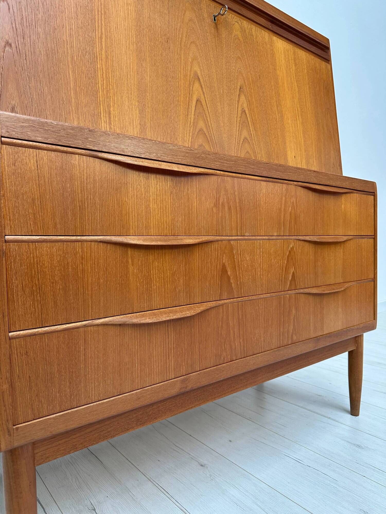1960s Vintage Danish Teak Secretary by Erling Torvits for Klim Møbelfabrik