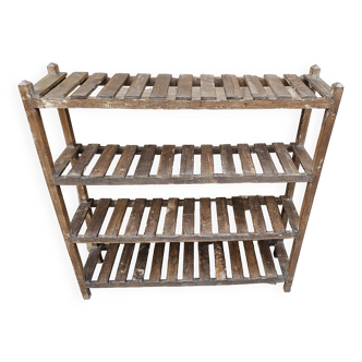 Antique Burmese teak workshop rack - shelf