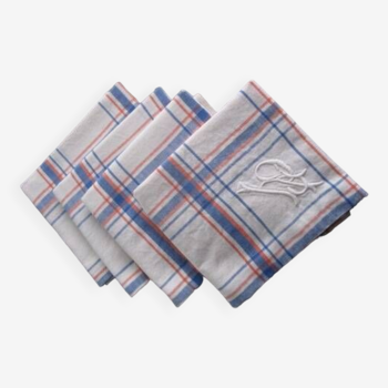 4 old monogrammed napkins