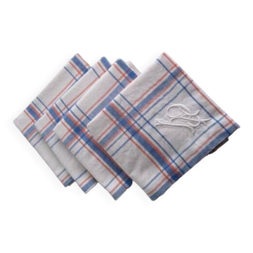 4 old monogrammed napkins