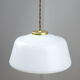 Mid-century Glass & Brass Pendant Lamp