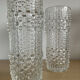 Pair of vintage Bubble roll vases in moulded glass
