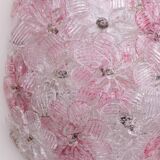 Set of 4 Murano Wall Light Pink Flower by Seguso, 1970