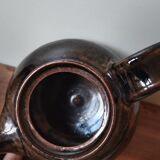 Vintage signed enameled stoneware teapot