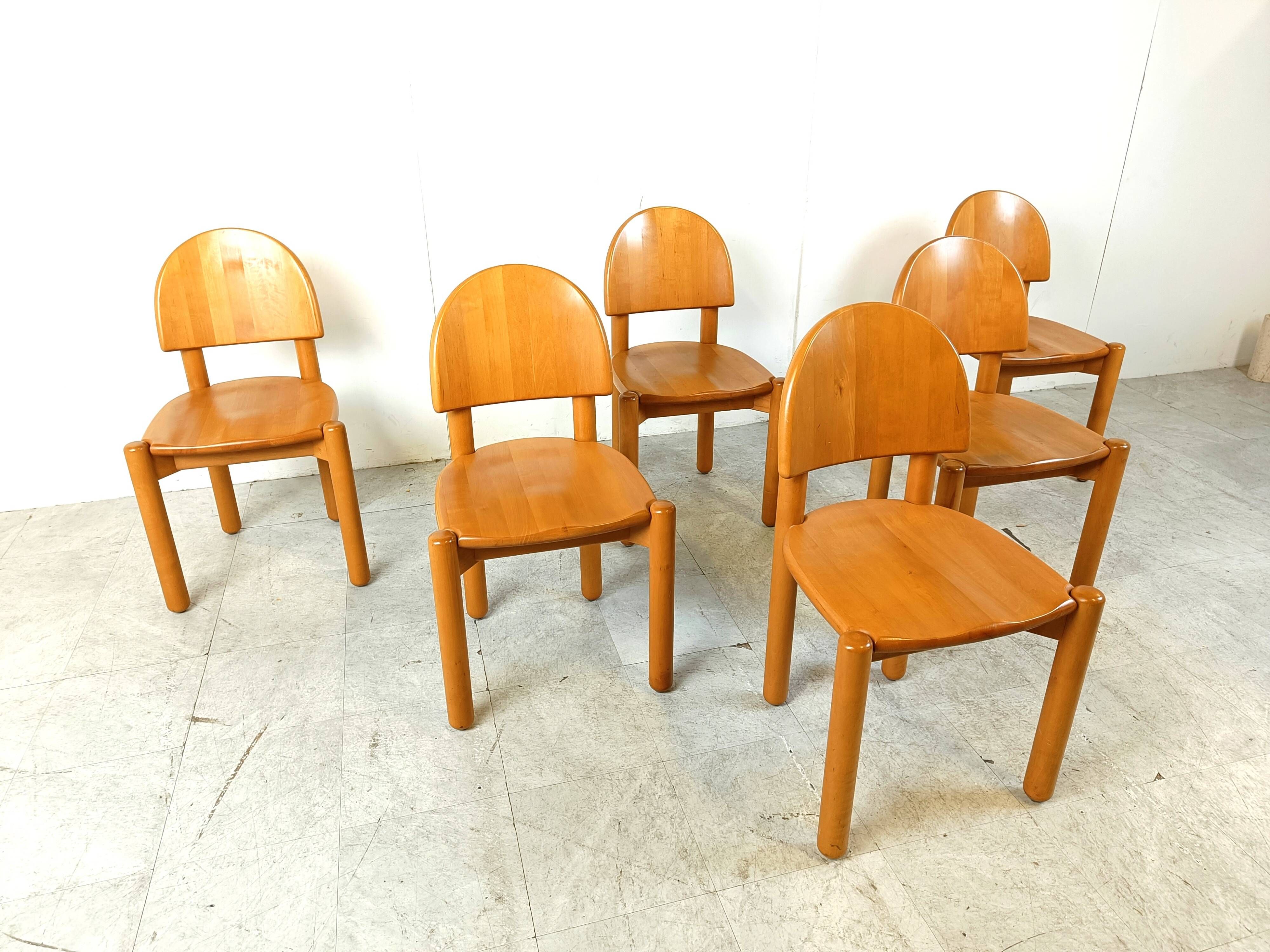 Rainer Daumiller pine wood dining chairs for Hirtshals Savvaerk set of 6, 1980s