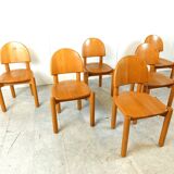 Rainer Daumiller pine wood dining chairs for Hirtshals Savvaerk set of 6, 1980s